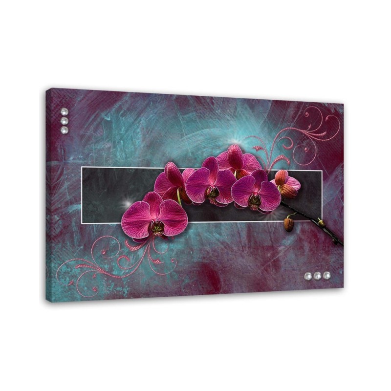 Canvas prints for living room - Orchid in fuchsia | FEEBY