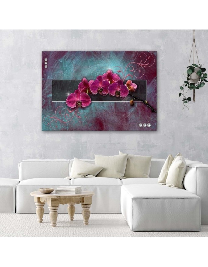 Canvas prints for living room - Orchid in fuchsia | FEEBY