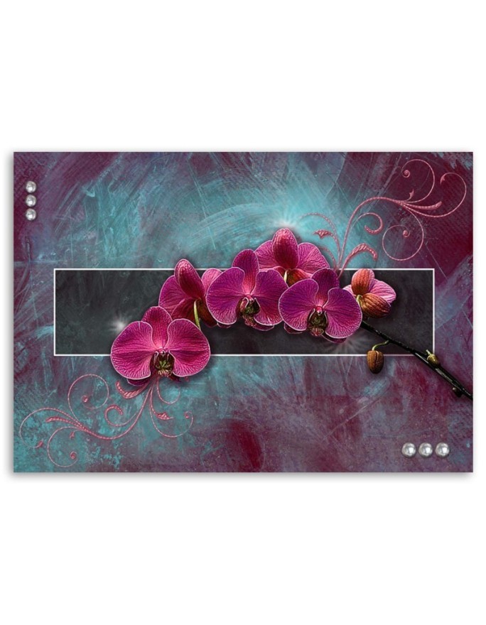 Canvas prints for living room - Orchid in fuchsia | FEEBY