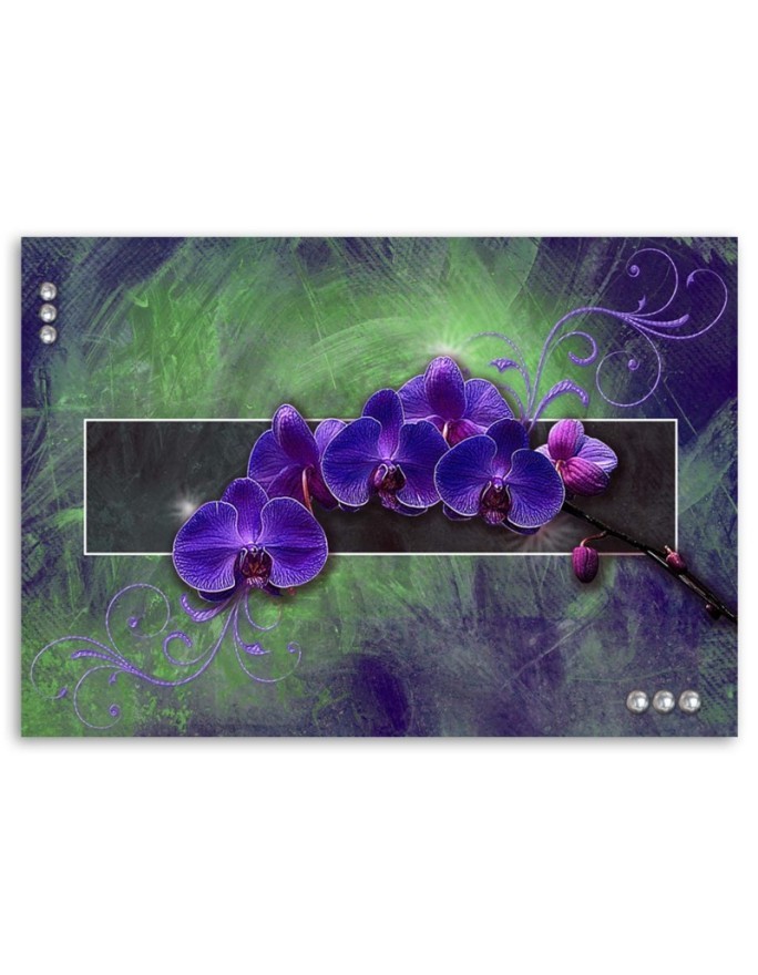 Orchid in purple - Pictures on Canvas for the living room | FEEBY