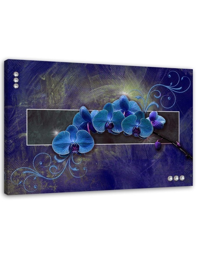 Orchid in blue - Canvas painting. Buy now| | FEEBY