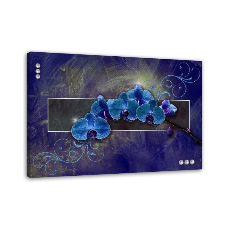 Orchid in blue - Canvas painting. Buy now| | FEEBY