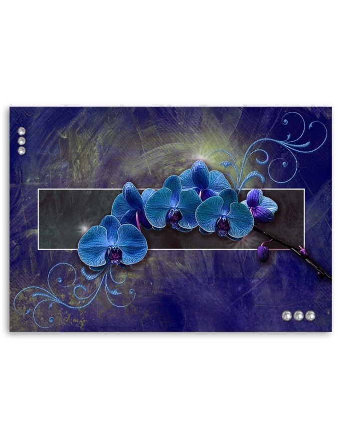 Orchid in blue - Canvas painting. Buy now| | FEEBY