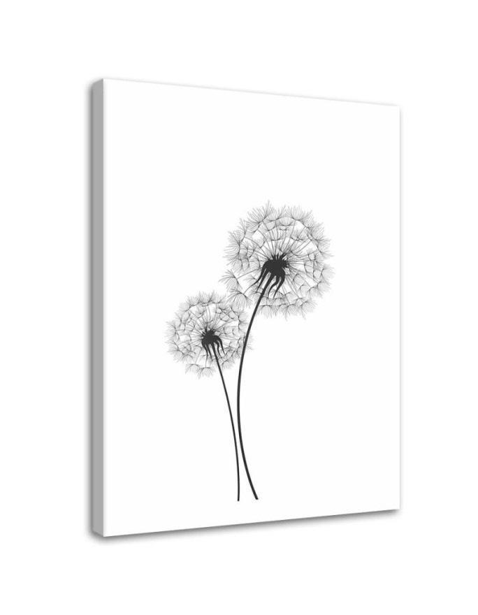 Two dandelions - Modern bedroom Canvas painting | FEEBY