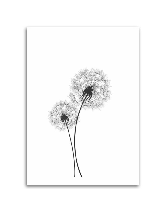 Two dandelions - Modern bedroom Canvas painting | FEEBY