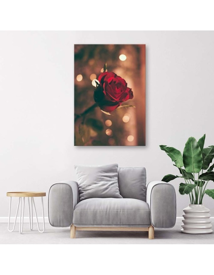 Red rose flower - Canvas painting for living room | FEEBY