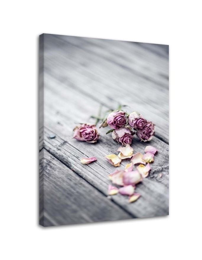 Dried roses - Modern Canvas painting for living room | FEEBY