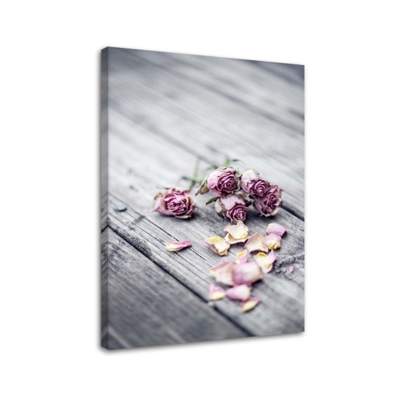 Dried roses - Modern Canvas painting for living room | FEEBY