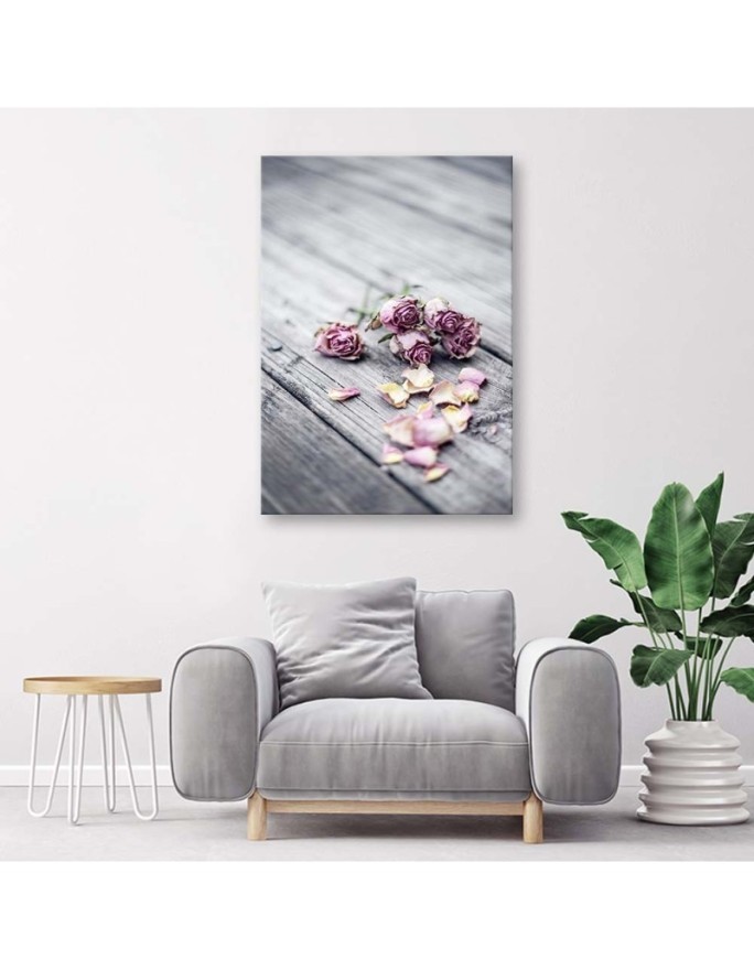 Dried roses - Modern Canvas painting for living room | FEEBY