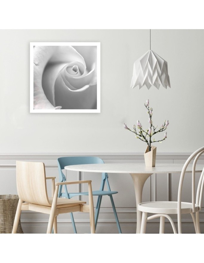 White rose macro - Canvas painting for living room | FEEBY