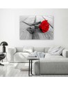 Red rose flower on a bridge - Canvas print. High quality  | FEEBY