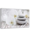 White orchid and stones - Modern painting for living room | FEEBY