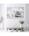 White orchid and stones - Modern painting for living room | FEEBY
