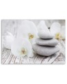 White orchid and stones - Modern painting for living room | FEEBY