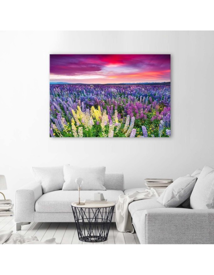 Modern bedroom painting - Meadow in lavender flowers | FEEBY