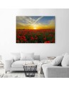 Canvas painting - Red poppies sunset landscape | FEEBY