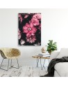 Canvas print - Pink flowers on a dark background | FEEBY