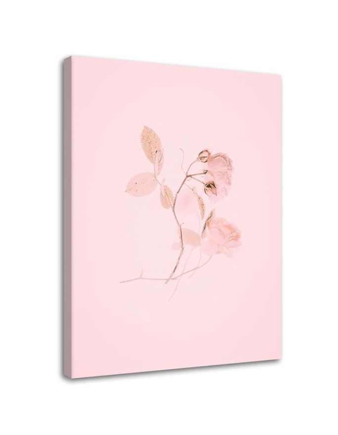 Canvas prints for living room - Minimalist pink flower | FEEBY