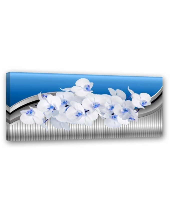 Canvas prints for bedroom - White orchid on blue background | FEEBY