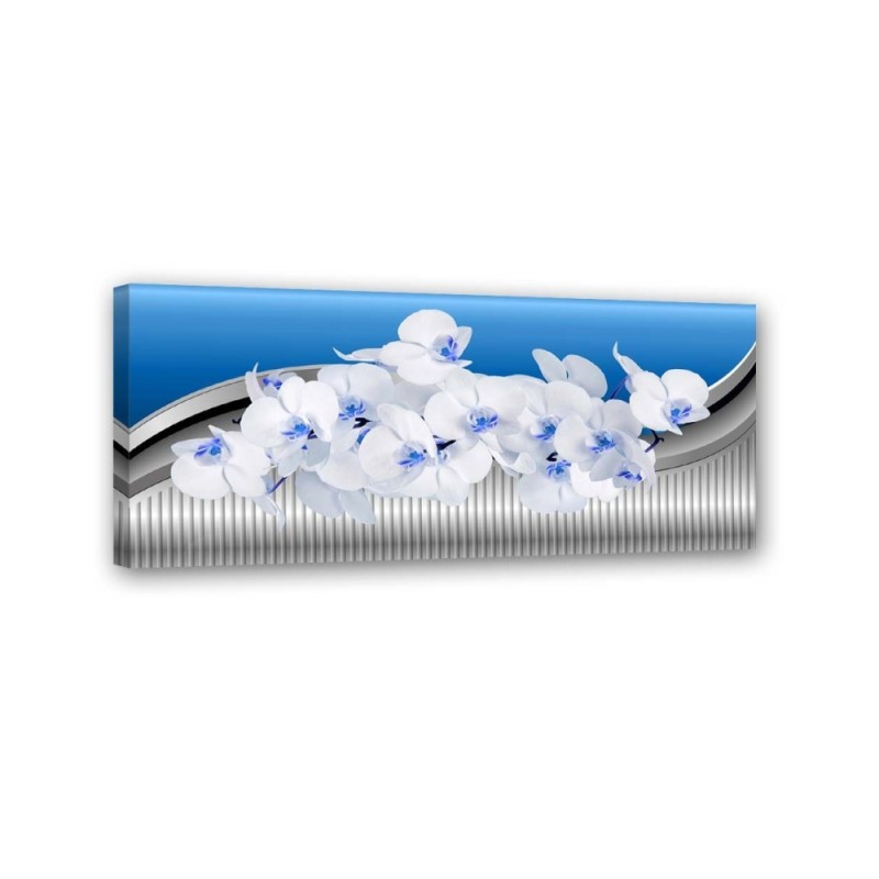 Canvas prints for bedroom - White orchid on blue background | FEEBY