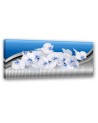 Canvas prints for bedroom - White orchid on blue background | FEEBY