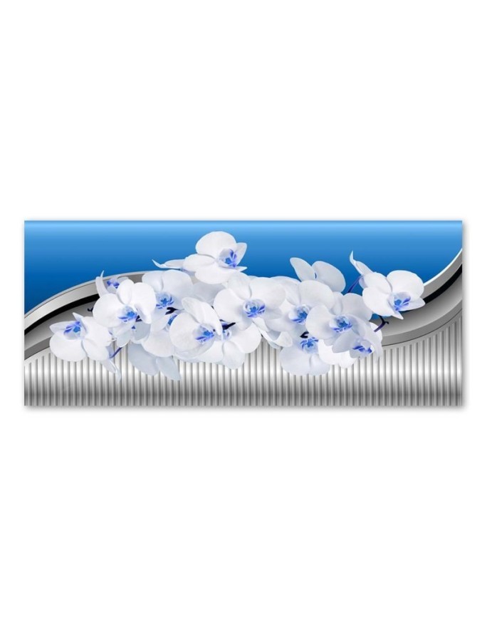 Canvas prints for bedroom - White orchid on blue background | FEEBY
