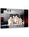 Canvas painting White orchid on geometric background | FEEBY