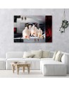 Canvas painting White orchid on geometric background | FEEBY