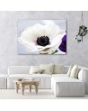 Modern painting for living room - White anemone flower | FEEBY
