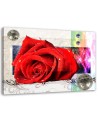 Canvas prints for living room - Red rose geometric composition | FEEBY