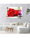 Canvas prints for living room - Red rose geometric composition | FEEBY
