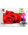 Canvas prints for living room - Red rose geometric composition | FEEBY