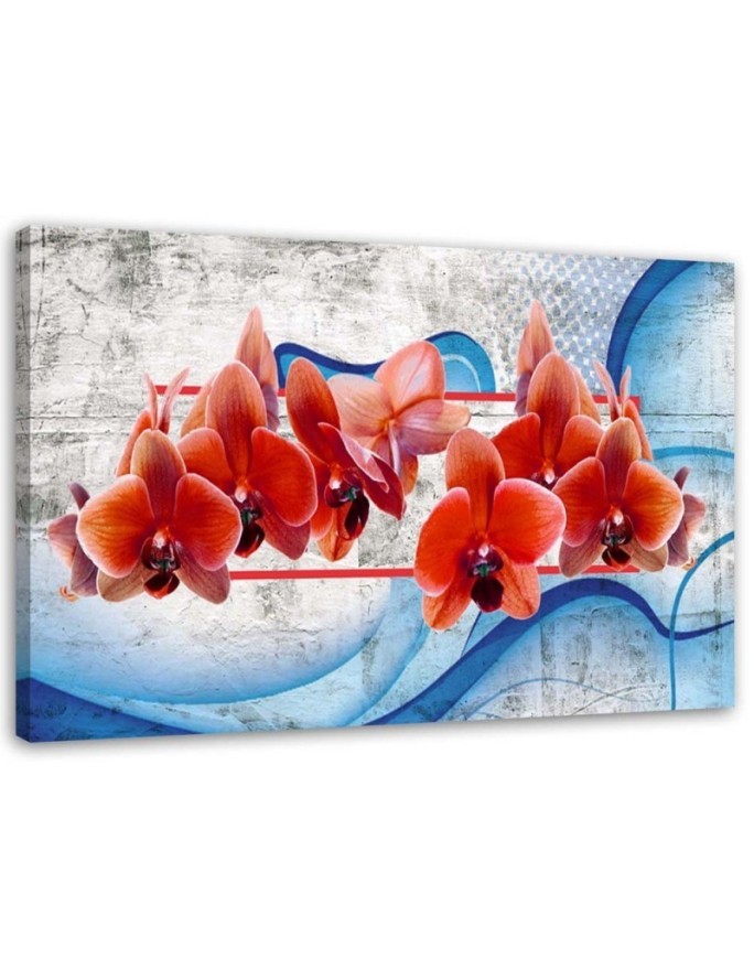 Red orchid flowers - Picture on Canvas for the living room | FEEBY