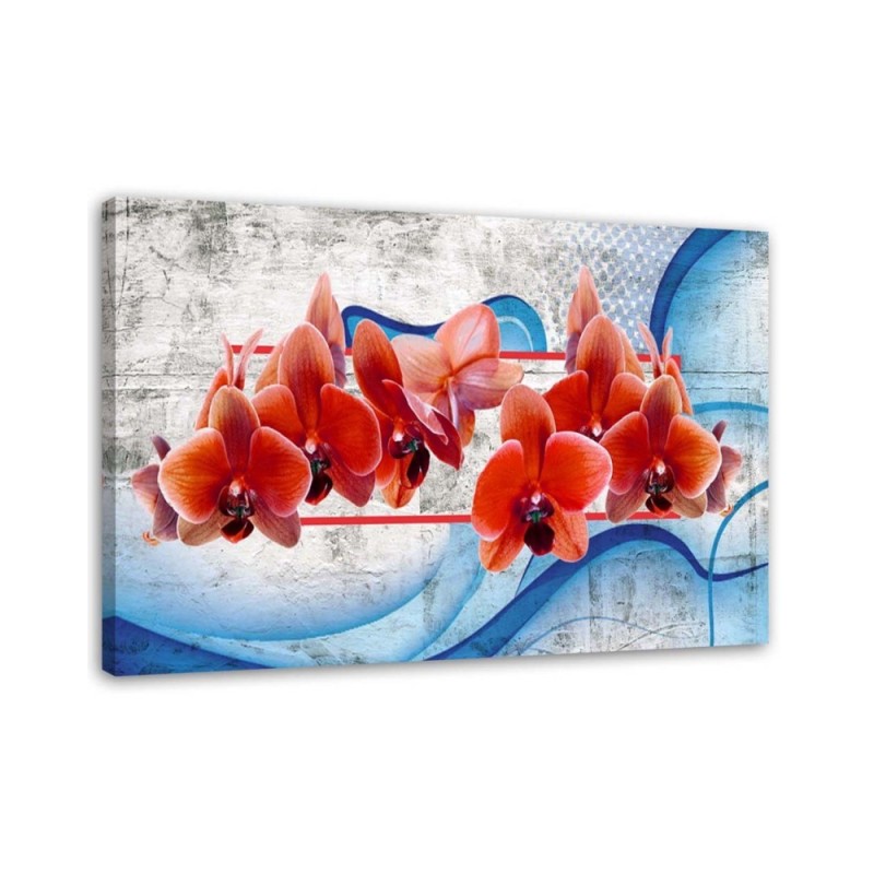 Red orchid flowers - Picture on Canvas for the living room | FEEBY