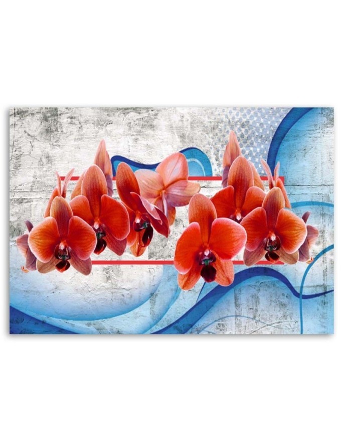 Red orchid flowers - Picture on Canvas for the living room | FEEBY
