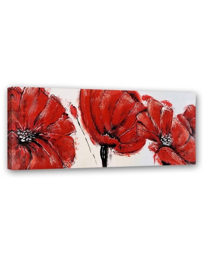 Painted red poppies - Canvas painting | FEEBY