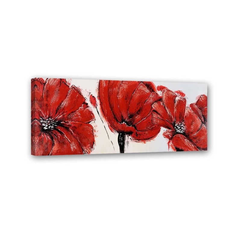 Painted red poppies - Canvas painting | FEEBY