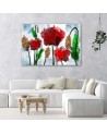 Painted watercolour poppies - Modern painting for the bedroom | FEEBY