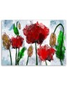 Painted watercolour poppies - Modern painting for the bedroom | FEEBY