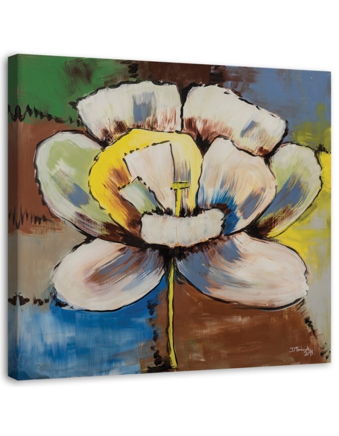 Colourful flower - Canvas print for living room | FEEBY