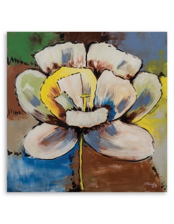 Colourful flower - Canvas print for living room | FEEBY