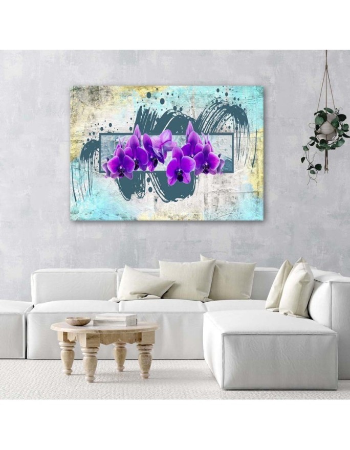 Purple orchids abstract - Canvas print. High quality  | FEEBY