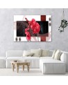 Red abstract with orchid - Canvas prints for living room | FEEBY