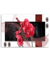 Red abstract with orchid - Canvas prints for living room | FEEBY