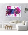 Wall Canvas painting - Geometric abstraction with purple orchid | FEEBY