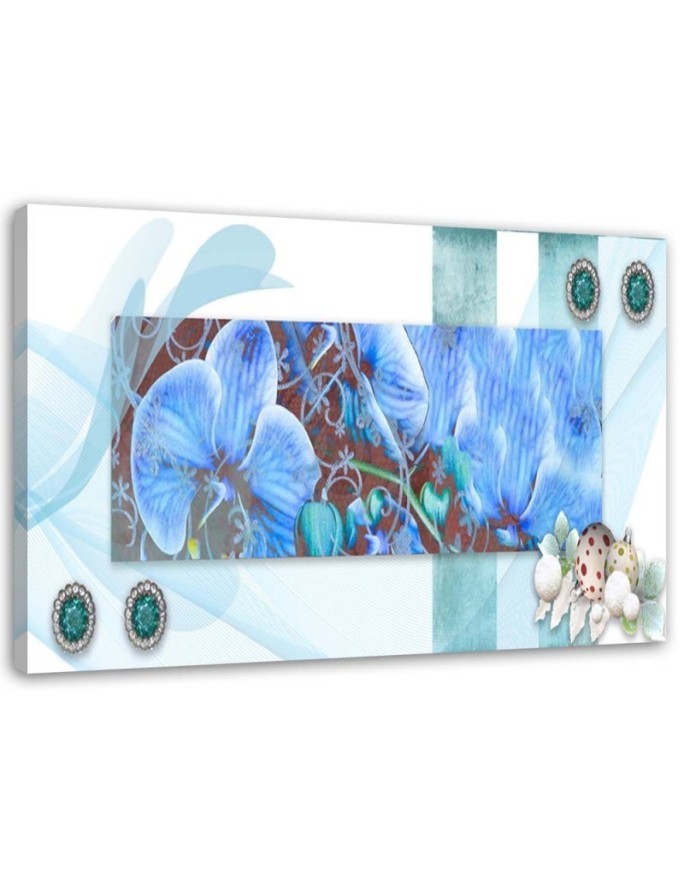 Canvas prints for living room on canvas Blue orchid composition | FEEBY