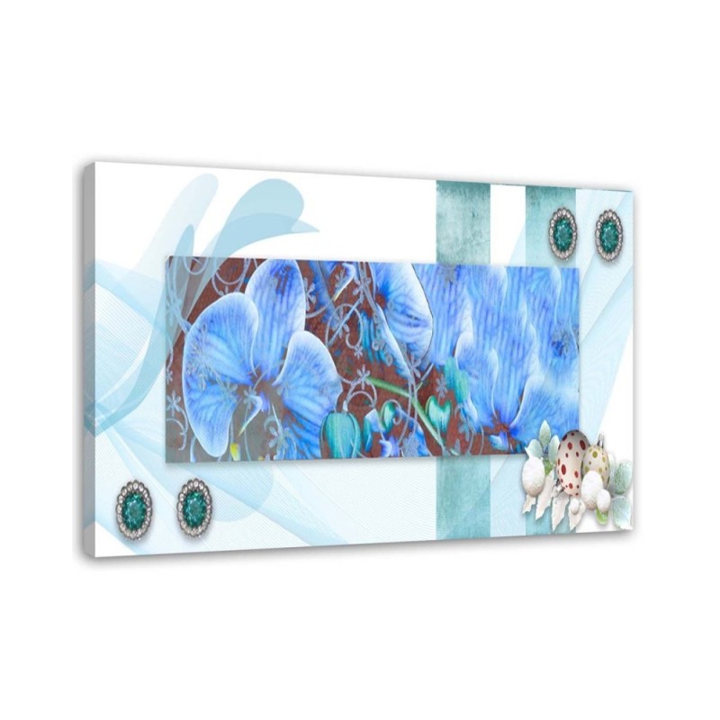 Canvas prints for living room on canvas Blue orchid composition | FEEBY