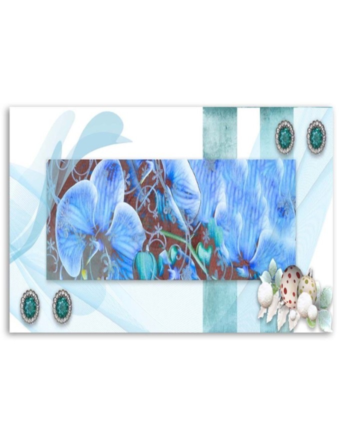 Canvas prints for living room on canvas Blue orchid composition | FEEBY