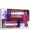 Decorative Canvas painting - Geometric composition with purple orchid | FEEBY