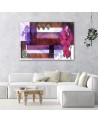Decorative Canvas painting - Geometric composition with purple orchid | FEEBY